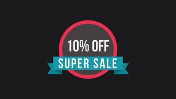 Super Sale 10 Off Word Illustration Verwendung für Landing Page, Website, Poster, Banner, Flyer, Verkaufsförderung, Werbung, Marketing. video