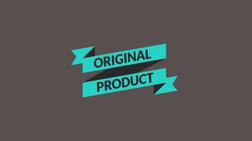 animação de palavra de fita de produto original. promoção de venda, publicidade, marketing, site. video