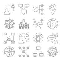 conjunto de iconos de comunicación vector