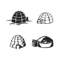 Igloo icon set, simple style vector