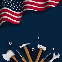 Illustration of vector graphic USA labor day celebration background. Set of construction tools. Set of hammer and screwdriver. Vector illustration. EPS10 format.