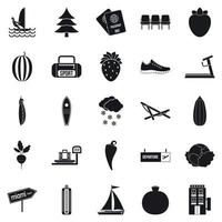Water sports icons set, simple style vector