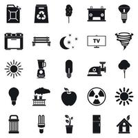 Energy icons set, simple style vector