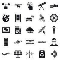 Wireless technology icons set, simple style vector