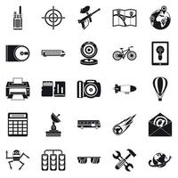 Hi-tech icons set, simple style vector