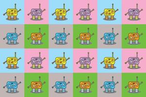 Print vector radiobot. seamless pattern background