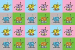 Print vector radiobot. seamless pattern background