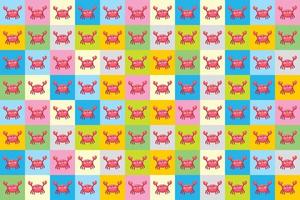 Print vector cute crab seamless pattern background