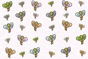 Print vector hand drawn butterfly seamless pattern background