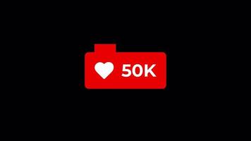 como ícone como ou amor contando para mídias sociais 1-50k curtidas em fundo transparente