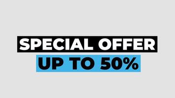 special offer up to 50 off word animation motion graphic video with Alpha Channel, transparent background use for web banner, coupon, sale promotion, advertising, marketing video