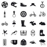 Outdoor sports icons set, simple style vector