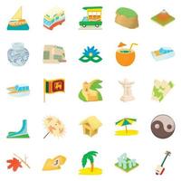 Brazil icons set, cartoon style vector