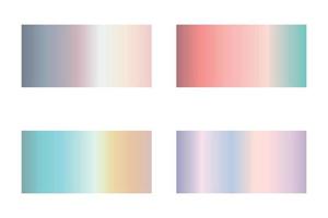 Pastel gradation set. Vector shiny soft gradient collection for ribbon, border, frame, label design