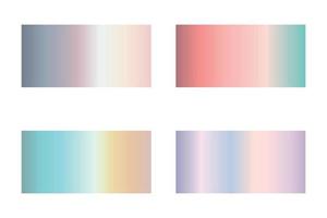 Pastel gradation set. Vector shiny soft gradient collection for ribbon, border, frame, label design