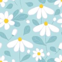 Daisy floral seamless pattern. Textile fabric print flower garden beautiful abstract vector design