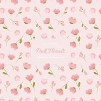 Lovely pink floral abstract with cute hearts seamless vector pattern design. Art design for paper, cover, fabric, interior decor and other users.