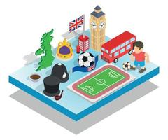 England concept banner, isometric style vector