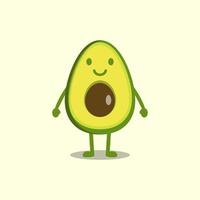 Cute vector of avocado fruit cartoon character. Funny fruit character isolated on white background