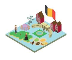 German concept banner, isometric style vector