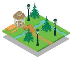 Park territory concept banner, isometric style vector