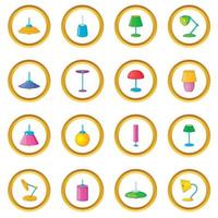 círculo de iconos de lámpara vector