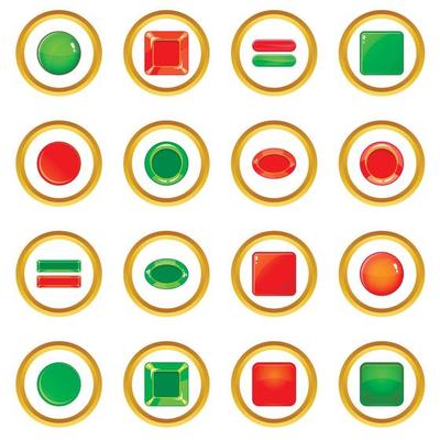 Blank web buttons icons circle