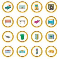 City infrastructure icons circle vector