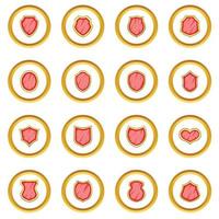 Shield icons circle vector
