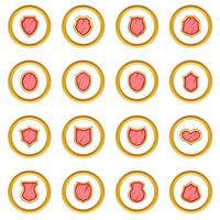 Shield icons circle vector