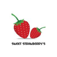 sweet strawberry on white background vector