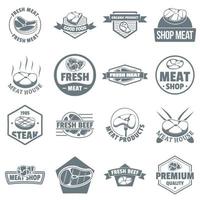 Steak logo icons set, simple style