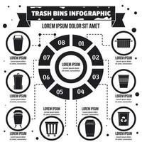 concepto infográfico de contenedores de basura, estilo simple vector
