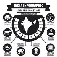 concepto de infografía india, estilo simple vector