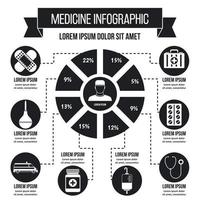 concepto de infografía de medicina, estilo simple vector