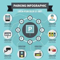 Parking infographic concept, flat style vector