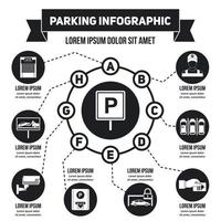 Parking infographic concept, simple style