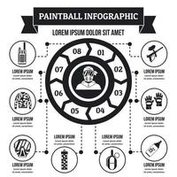 Paintball infographic concept, simple style vector