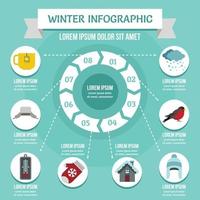 Winter infographic concept, flat style vector