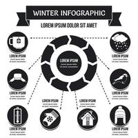 Winter infographic concept, simple style vector