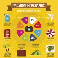 concepto de infografía de vacaciones, estilo plano vector