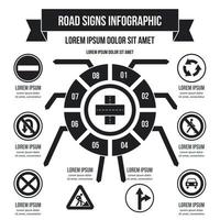 Road signs infographic concept, simple style vector