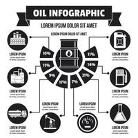 Oil infographic concept, simple style vector