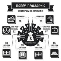 concepto de infografía de dinero, estilo simple vector