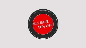 big sale 50 off motion graphic video with alpha channel transparent background. sale promotion, advertising, marketing, website