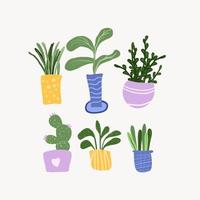 Set of plants. Plants in a pot vector