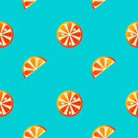 Orange seamless pattern. Blue background. Graphic design. vector