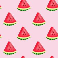 Watermelon seamless pattern on the light pink background. Graphic design. vector
