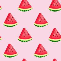 Watermelon seamless pattern on the light pink background. Graphic design. vector