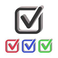 Check list button icon. Check mark in box sign. Graphic design. vector